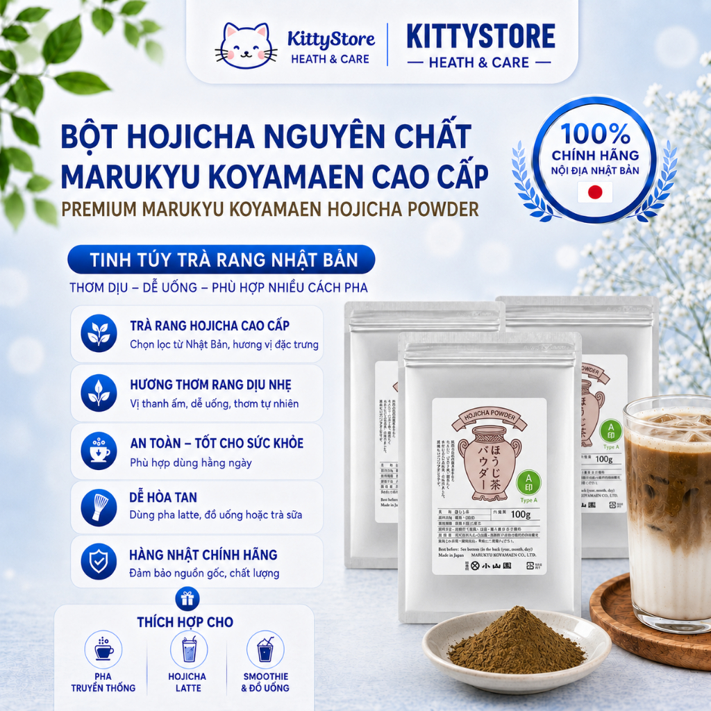 Marukyu Koyamaen - Hojicha type A & B - matcha latter Nhật Bản làm bánh,kẹo,...