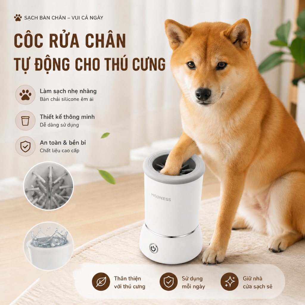 Máy rửa chân miễn phí Lau chùi tự động Pet Foot Cleaner Dog Foot Cleaner Điện Silicone Cleaner Cat D