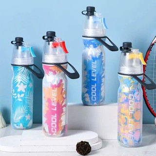 Bình Nước Thể Thao Phun Sương Cool Level 500ml, Giữ Lạnh 3 Lớp, Bình Uống Nước Gym Chạy Bộ Pickleball Tennis