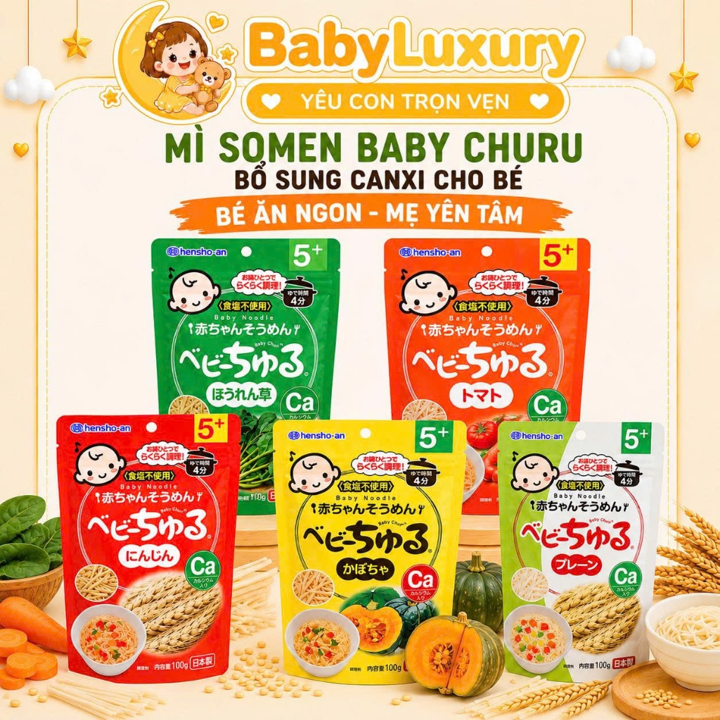Mì Somen Baby Churu Nhật Bản 100g Cho Bé 5M+