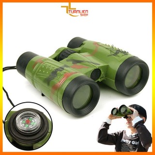 Ống Nhòm Trẻ Em Quân Đội Binoculars Có La Bàn - Đồ Chơi Thám Hiểm Cho Bé Trai, Kính Viễn Vọng Mini Cho Bé
