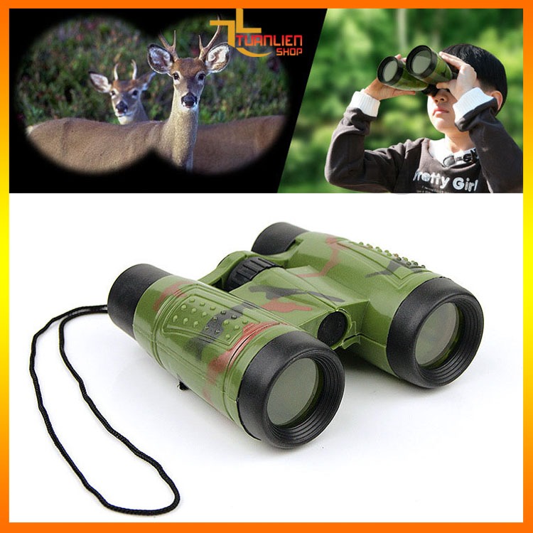 Ống Nhòm Trẻ Em Quân Đội Binoculars Có La Bàn - Đồ Chơi Thám Hiểm Cho Bé Trai, Kính Viễn Vọng Mini Cho Bé