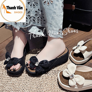 Dép bánh mì bông hoa cao 5 phân 3 màu (D0395)