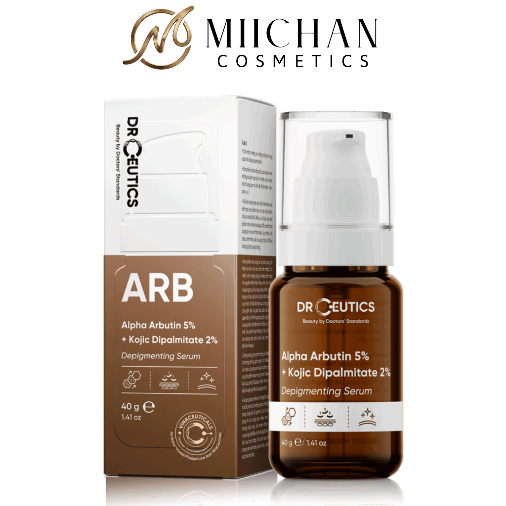 Serum Drceutics Alpha arbutin 5% + Kojic dipalmitate 2% tinh chất giảm thâm, nám, tàn nhang 30ml