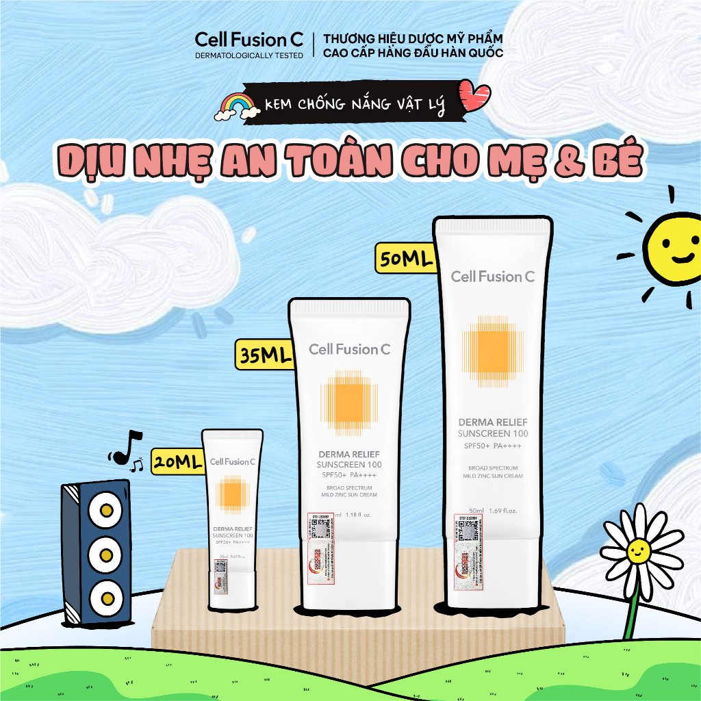 Kem Chống Nắng An Toàn Cho Mọi Loại Da Cell Fusion C Derma Relief Sunscreen 100 SPF50+ PA++++