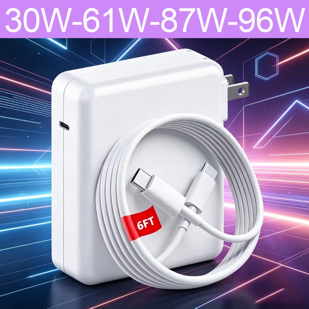 Bộ Chuyển Đổi Nguồn USB C 96W/87W/61W/30W USB C Cho  Air/Pro 13/14/15/16 Inch Sạc Nhanh Với Cáp C TO