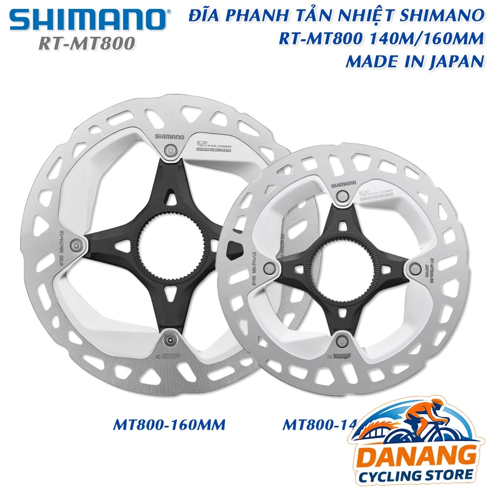 Đĩa Phanh Thắng Tản Nhiệt Xe Đạp SHIMANO RT MT800 Center Lock Ice Technologies FREEZA 140mm / 160mm – Chính Hãng