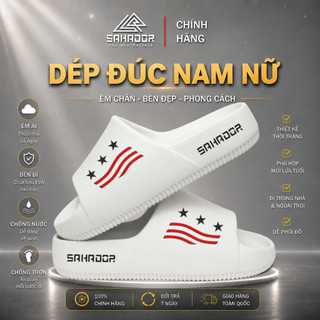 Dép quai ngang nam nữ đúc nguyên khối mẫu lá cờ cao cấp, chất liệu EVA êm chân chống trơn trượt DC06