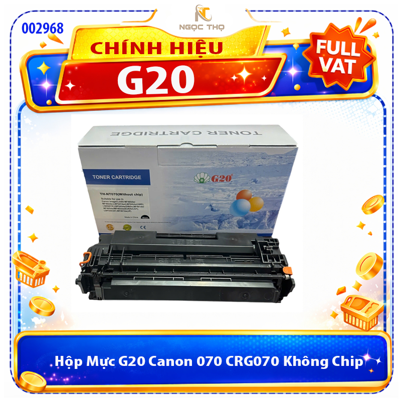 Hộp Mực G20 Canon 070 CRG070 Không Chip Cho Canon LBP 243dw, 246dw, 247dw, MF461dw, MF465dw