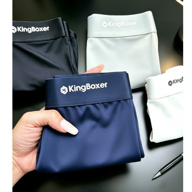 Sét 4 quần sịp nam boxer sịp đùi vải thun lạnh co dãn mềm mát thấm hút đồ lót kháng khuẩn KINGBOXER-