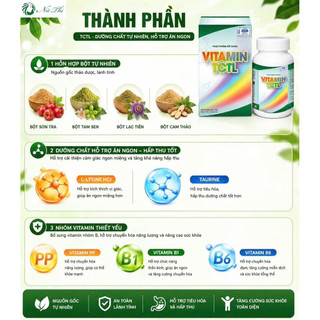 Viên ăn ngon Vitamin TCTL hỗ trợ t ăn  gg câ nn hỗ trợ tiêu hóa thèm ăn hộp nhỏ uống nửa tháng