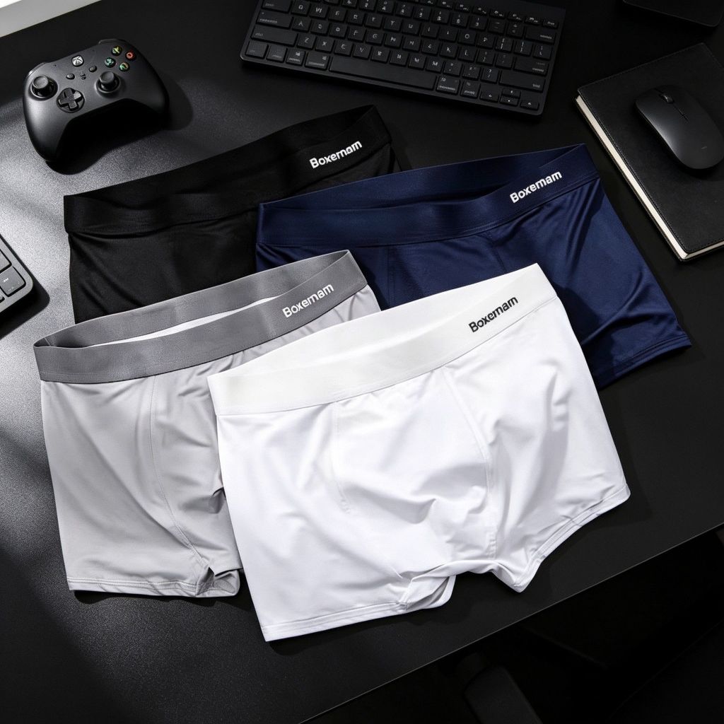 Sét 4 quần sịp nam boxer sịp đùi vải thun lạnh co dãn mềm mát thấm hút đồ lót kháng khuẩn BOXERNAM -