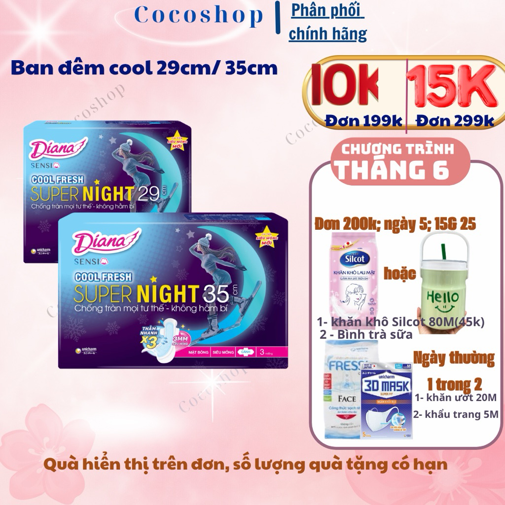 BVS ban đêm Sensi Cool Fresh 35cm 3 miếng/ 29cm 4 miếng