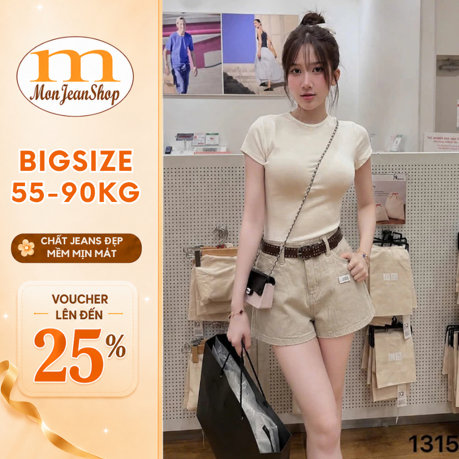Quần short jean nữ  BIGSIZE, Quần đùi nữ bò chất liệu thoáng mát, chuẩn form chữ A MS1315 | BigBuy360 - bigbuy360.vn