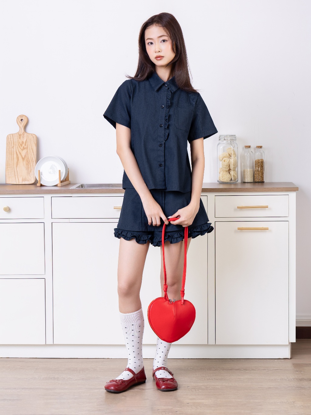 Set denim nữ THE C.I.U, áo sơ mi tay ngắn phối quần giả váy – Kaia Shirt & Kaia Skirt | BigBuy360 - bigbuy360.vn