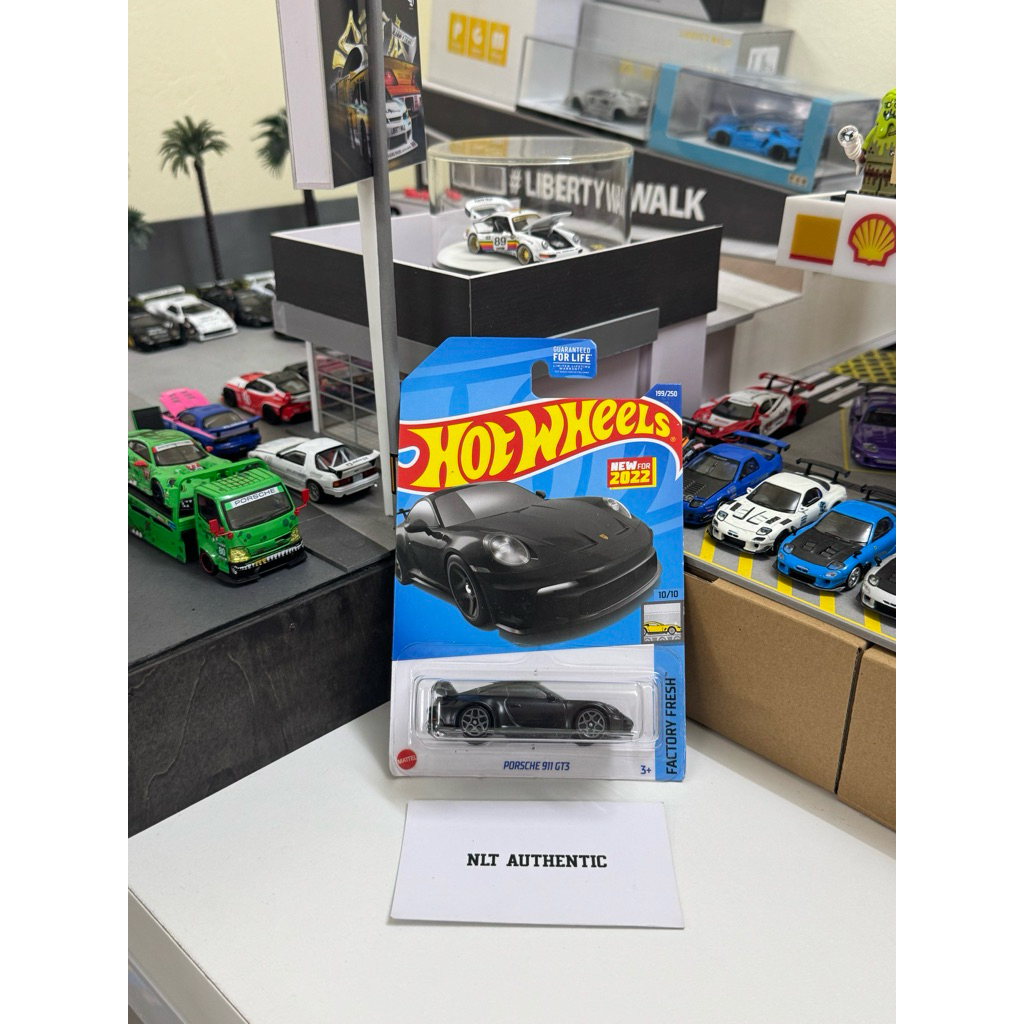 Xe Hot Wheels Porsche 911 Gt3 đen ( card mỹ )