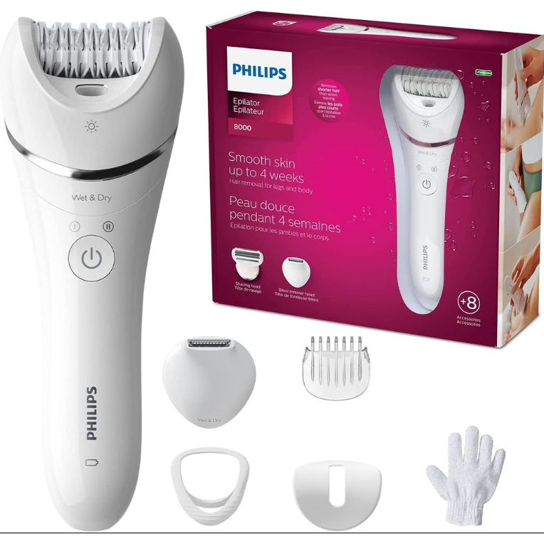 Máy Nhổ Lông Philips Series 8000, Máy Nhổ Lông Bikini, Toàn Thân, Made in EU, BH 12 Tháng, Shop Auth