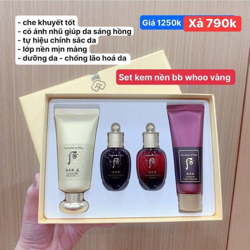 SÉT BB TRANG ĐIỂM WHOO VÀNG CAO CẤP WHOO MI LUXURY BB XẢ SỈ BẰNG LẺ