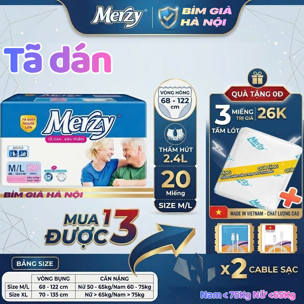 Bỉm già Merzy ML20 XL20 M20 siêu thấm #tã merzy caryn honey #bỉm merzy #bỉm già merzy #merzy #tã mer