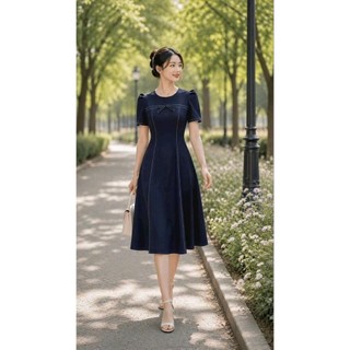 Đầm xòe công sở xếp ly đủ size