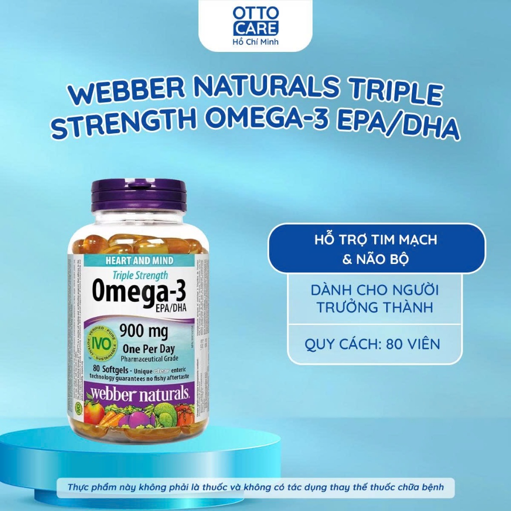 Viên Dầu Cá Omega-3 Triple Strength Webber Naturals
