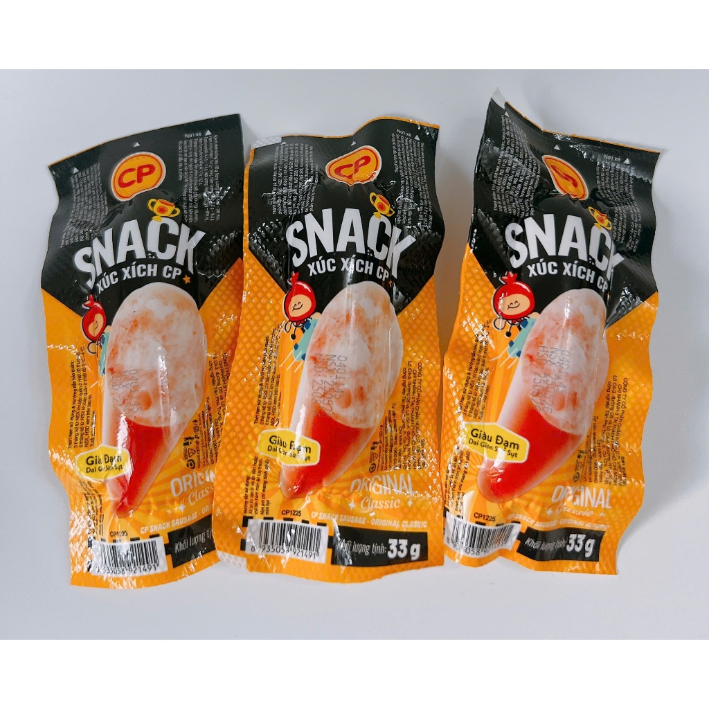 combo 3 gói Snack Xúc Xích CP Vị Original_ ăn vặt, food, ngon