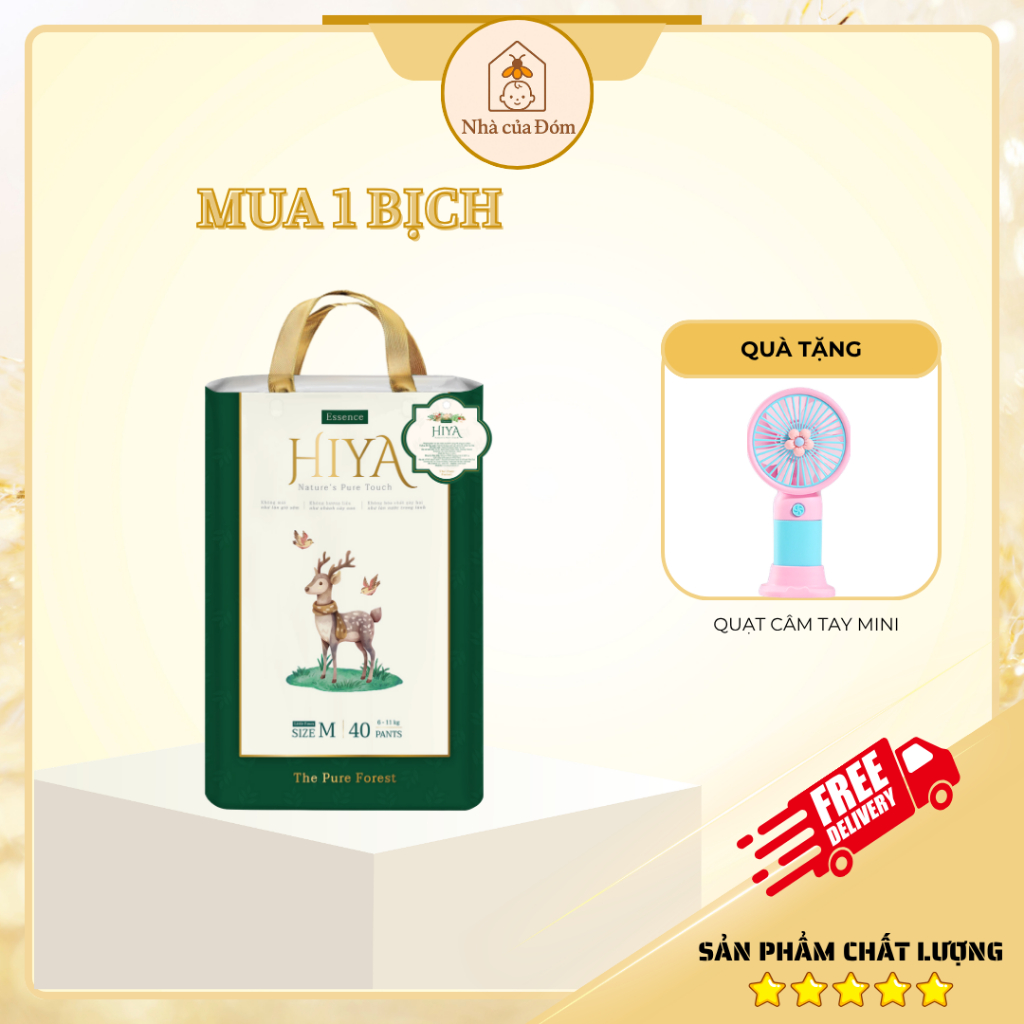 [Mua 1 tặng 1] Tã/Bỉm Dán/Quần HiYa chuyên đêm Lõi siêu thấm khoá ẩm size NB44 S40 MD40 MQ40 L36 XL3