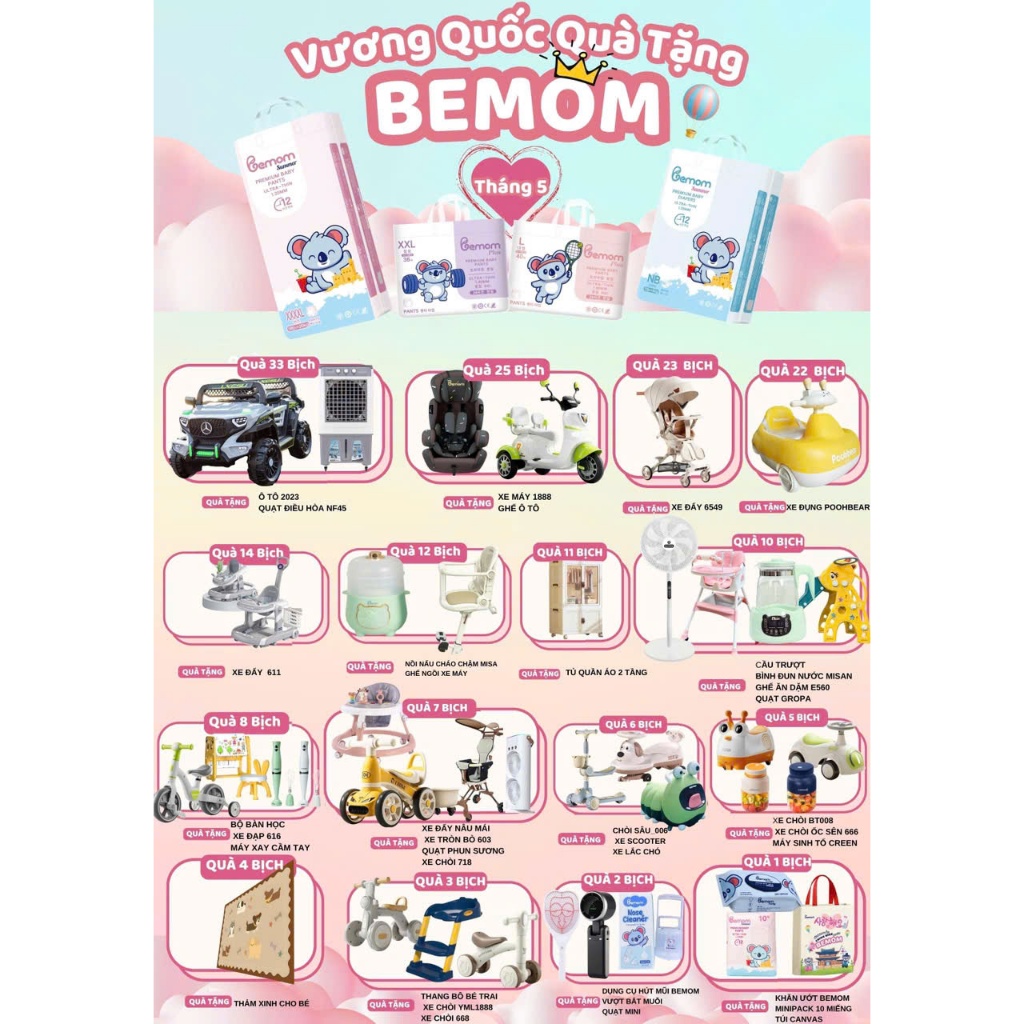 [IB CHỌN QUÀ] Tã bỉm Bemom Summer/Bemom Plus nội địa Hàn dán/quần đủ size S / M/ L/ XL/ XXL/ XXXL