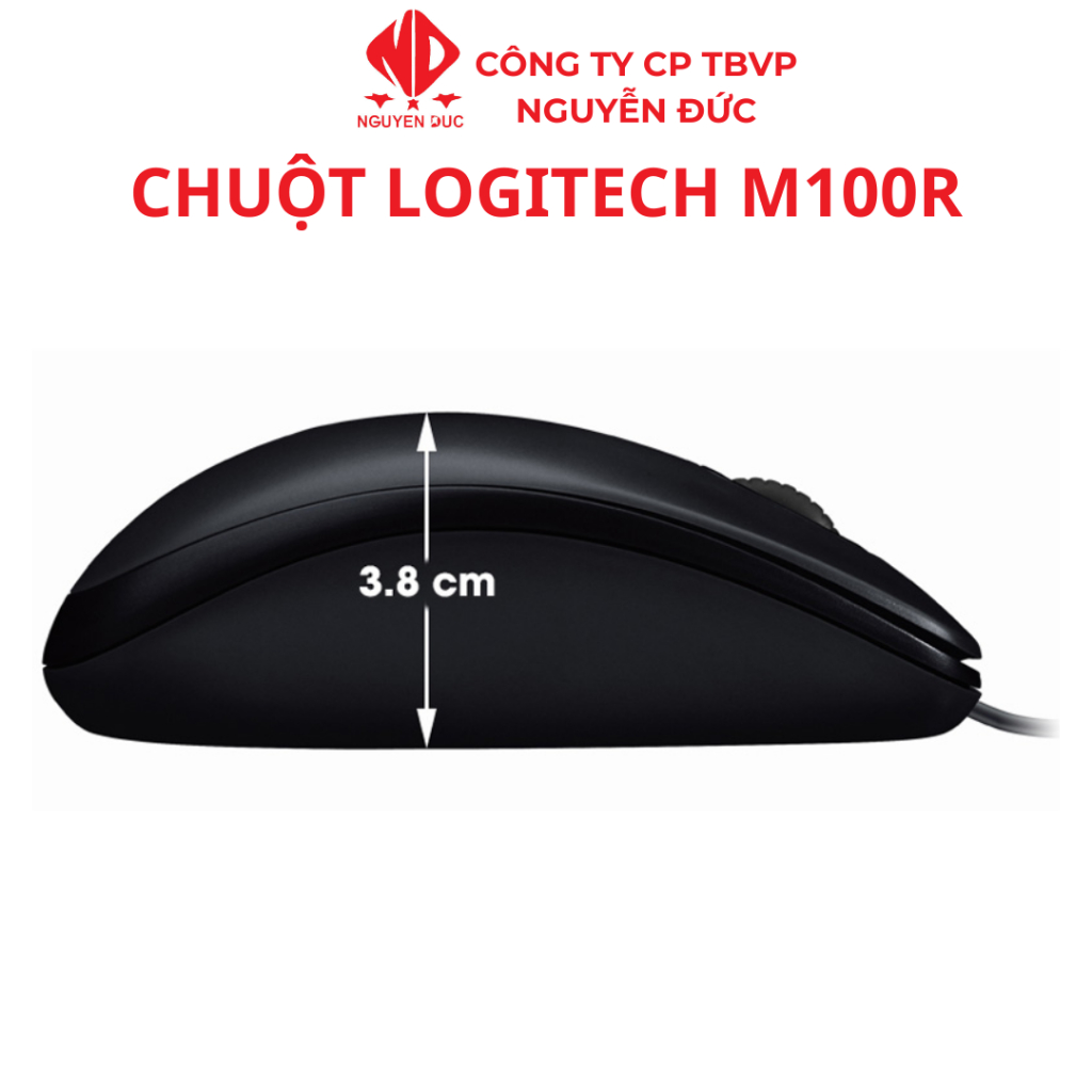 Chuột có dây Logitech M100R - Hàng chính hãng