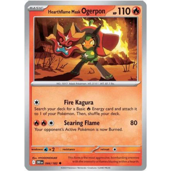 [Thẻ bài Pokemon TCG] Hearthflame Mask Ogerpon - 044/182 - Uncommon