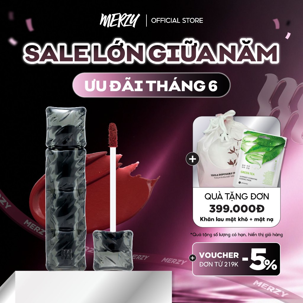 [NEW][SON PHAO] Son Kem Lì, Bền Màu Merzy Puffer Velvet Tint 3.7g