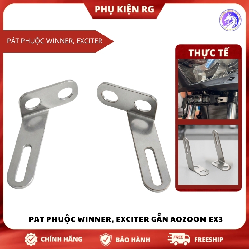 Pat Phuộc Winner, Exciter Gắn Đèn Aozoom EX3 -  Pat Phuộc Gắn Đèn Trợ Sáng EX2 Cho Xe Máy Chắc Chắn