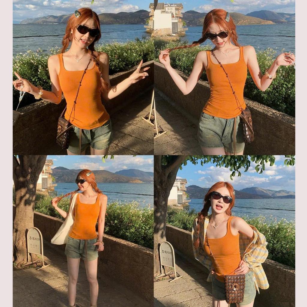 Áo ba lỗ nữ cotton không pha nilon mịn mát LENOGI Áo áo tanktop 2 dây nữ bản to đi tập gym A72