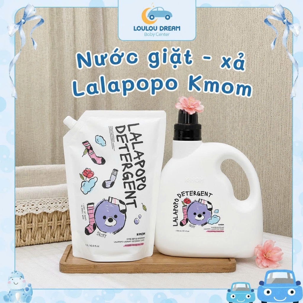 Nước giặt thuần chay LALABEBE LALAPOPO K-MOM Hàn Quốc thành phần tự nhiên an toàn cho làn da em bé