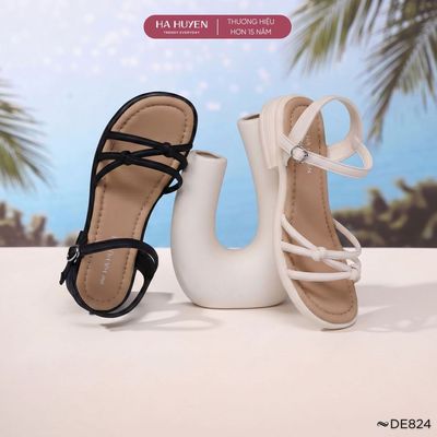 Dép 2cm nữ HÀ HUYỀN, dép Sandal đi biển 2 phân quai quấn quai hậu - DE824