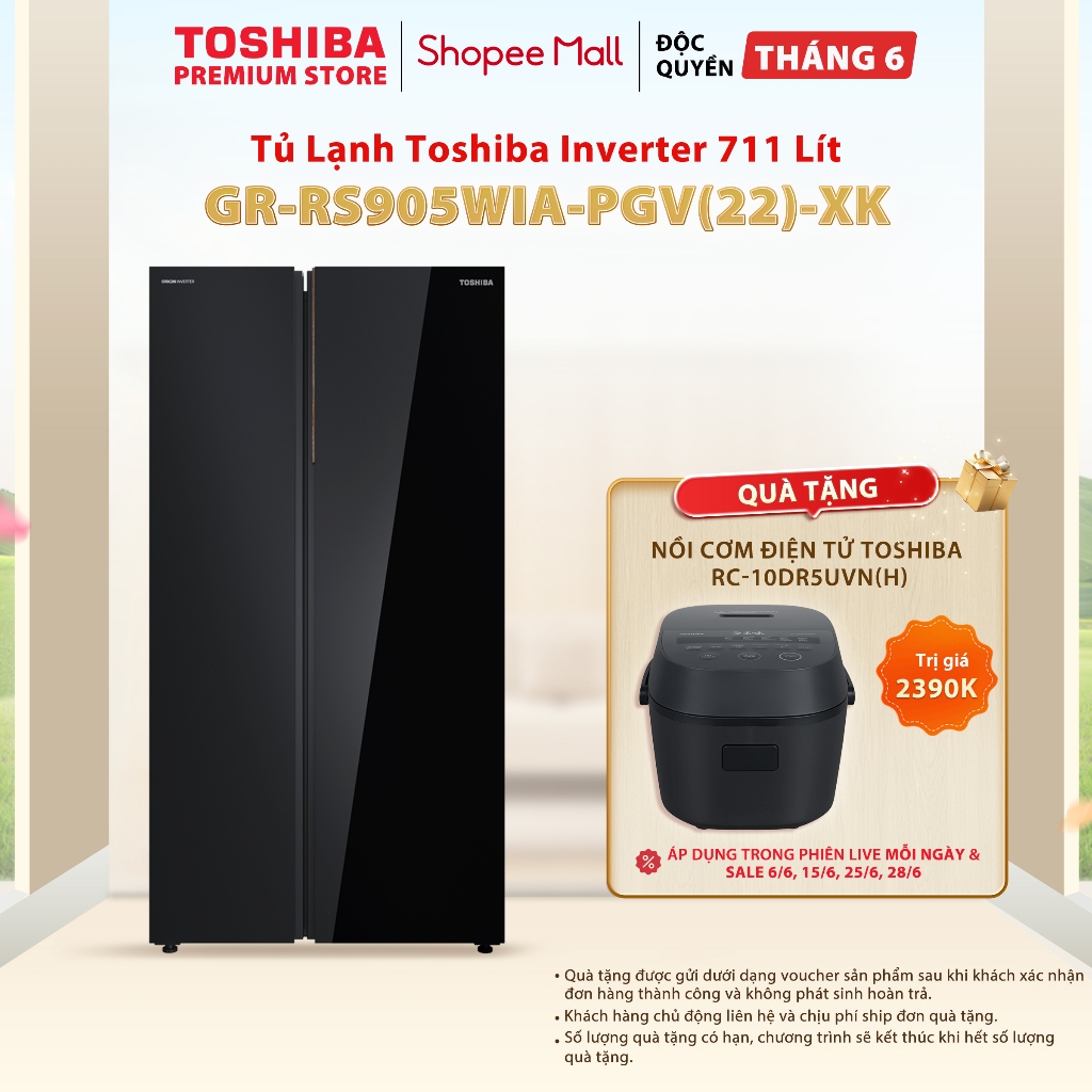 [Freeship Toàn Quốc] Tủ Lạnh Toshiba 711L GR-RS905WIA-PGV(22) Dung Tích Lớn - Giải Pháp Lưu Trữ Tối 