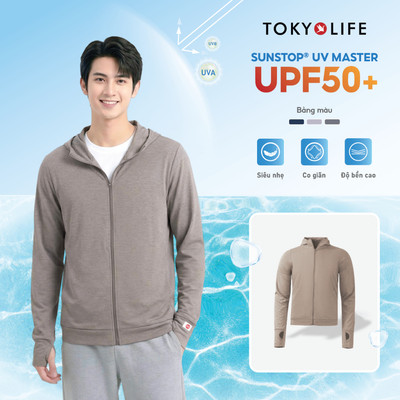 Áo khoác chống nắng nam sáng màu nâu nhạt SunStop UV Master chống tia UV nhẹ mát 40000464_TOKYOLIFE