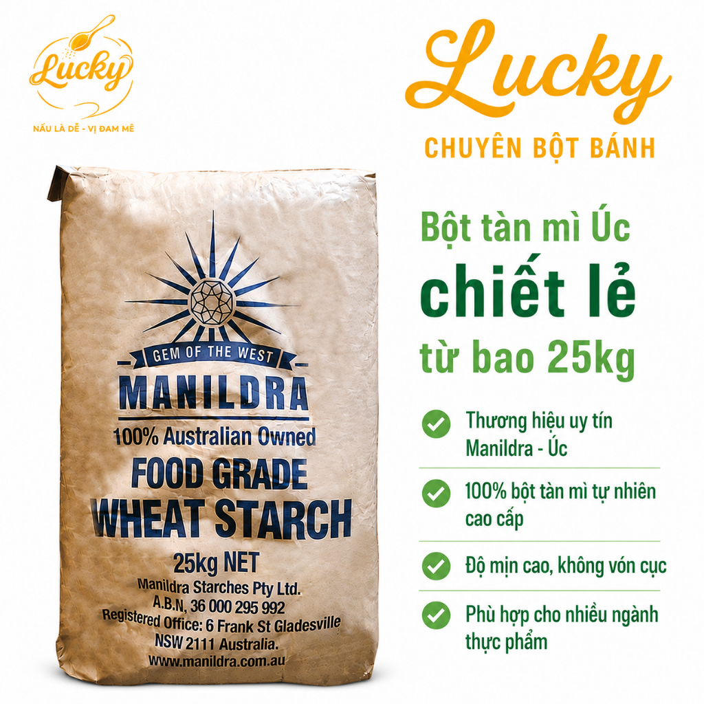 5KG Bột Tàn Mì Úc Tinh Bột Lúa Mì ÚC Australian Wheat Starch