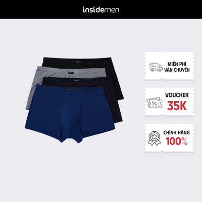 Quần lót nam boxer INSIDEMEN cao cấp Polyamide mềm mịn co giãn thoải mái nhẹ nhàng với làn da IBX008