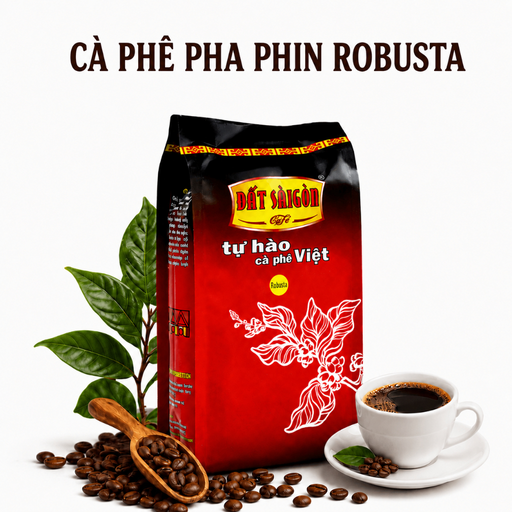 Cà Phê Pha Phin Robusta - Đất Sài Gòn Café - Gói 500g
