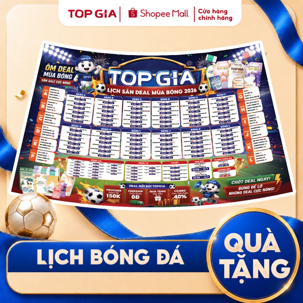 (QUÀ TẶNG KHÔNG BÁN) Lịch thi đấu bóng đá tranh cup toàn cầu 2026