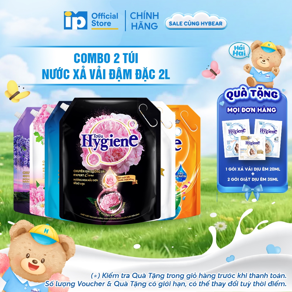 [NEW T1] Combo 2 Nước Xả Vải Đậm Đặc Hygiene 2L/2.2L