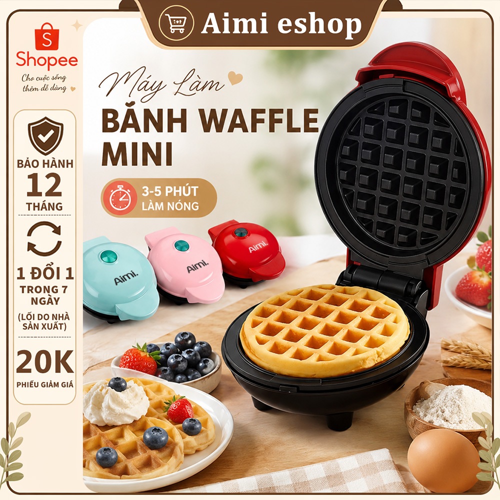 Aimi - MÁy Làm Bánh Waffle đa Chức Năng Máy Nướng Bánh Quy Bánh Quế - Dễ Vận Hành Cho Bữa Sáng Trẻ E