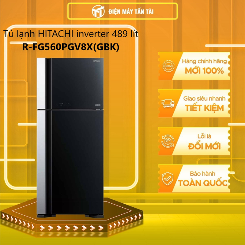 (HCM) - R-FG560PGV8X(GBK) - Tủ lạnh HITACHI inverter 489 lít R-FG560PGV8X(GBK)