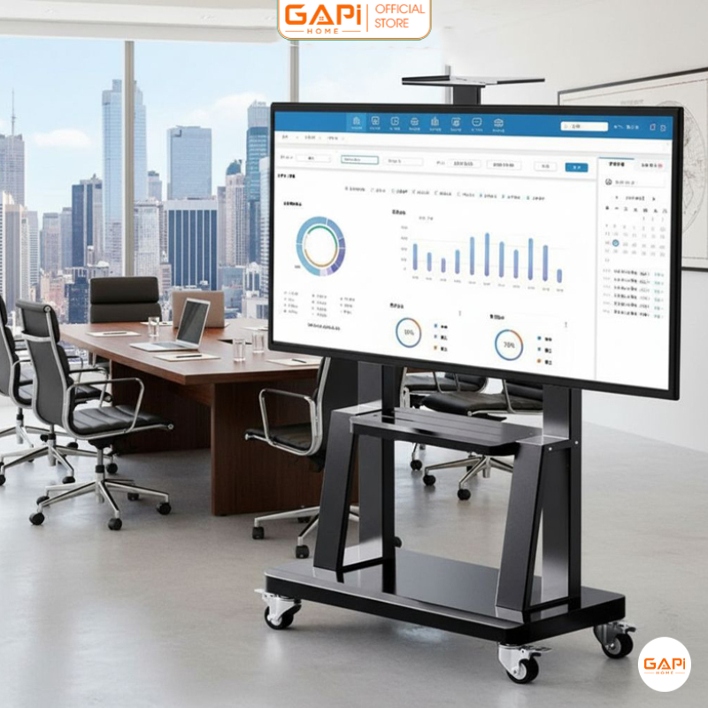 Giá treo tivi di động 55 - 65 INCH kệ treo tivi có bánh xe tiện lợi khung thép dày GAPI - GM172
