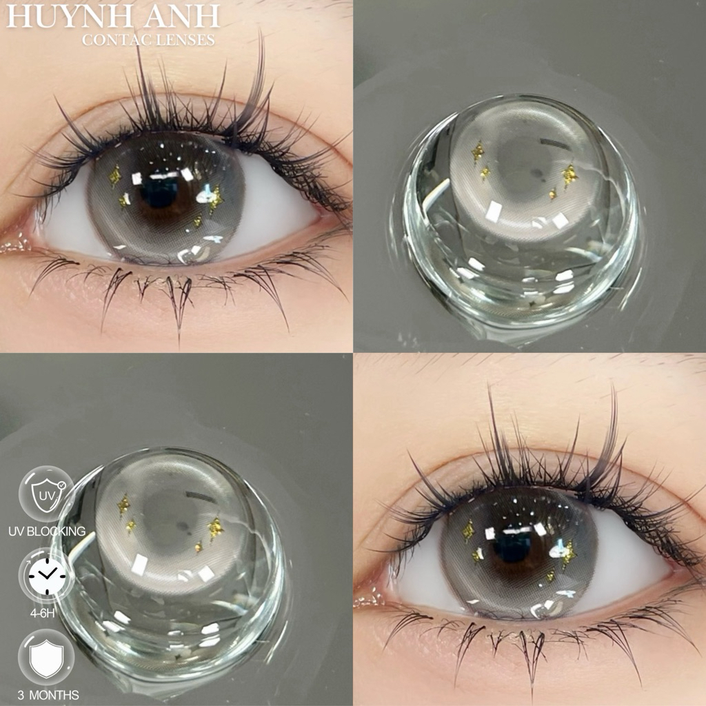 Lens Mắt Kính Áp Tròng xám bạc lấp lánh twinkle gray Dia 14.5mm Gdia 14.3mm