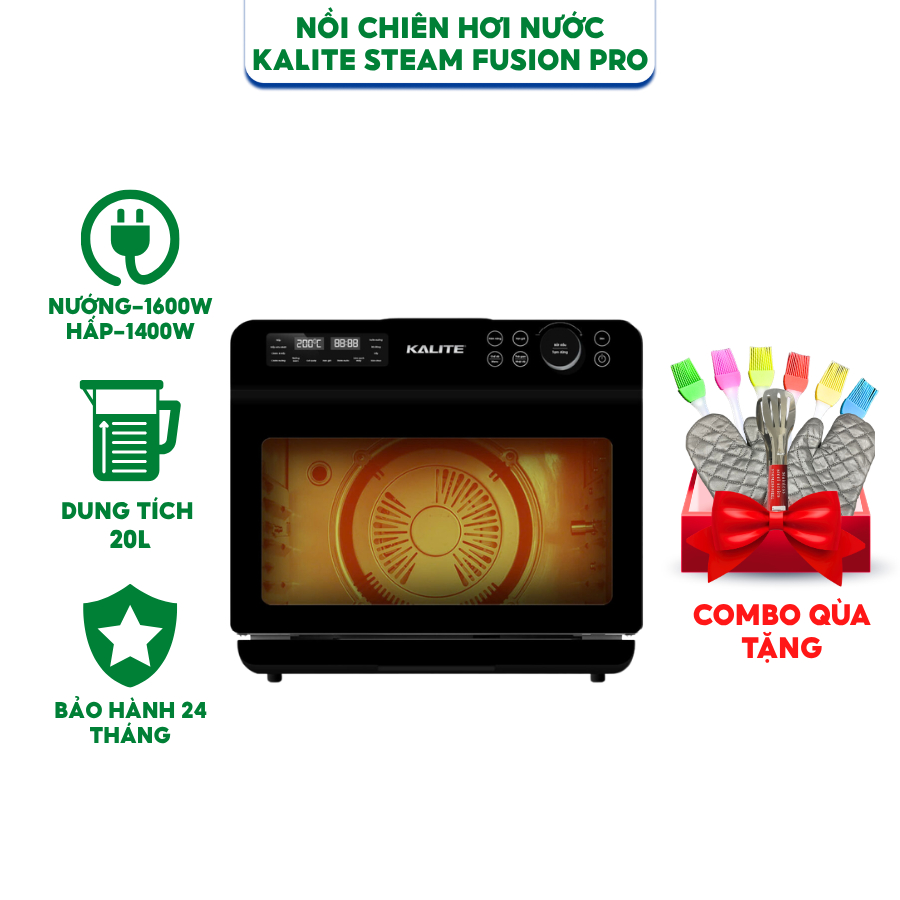 Nồi chiên hơi nước Kalite STEAM FUSION PRO 4in1 chiên, hấp, nướng, rã đông -  Bảo hành 24 tháng