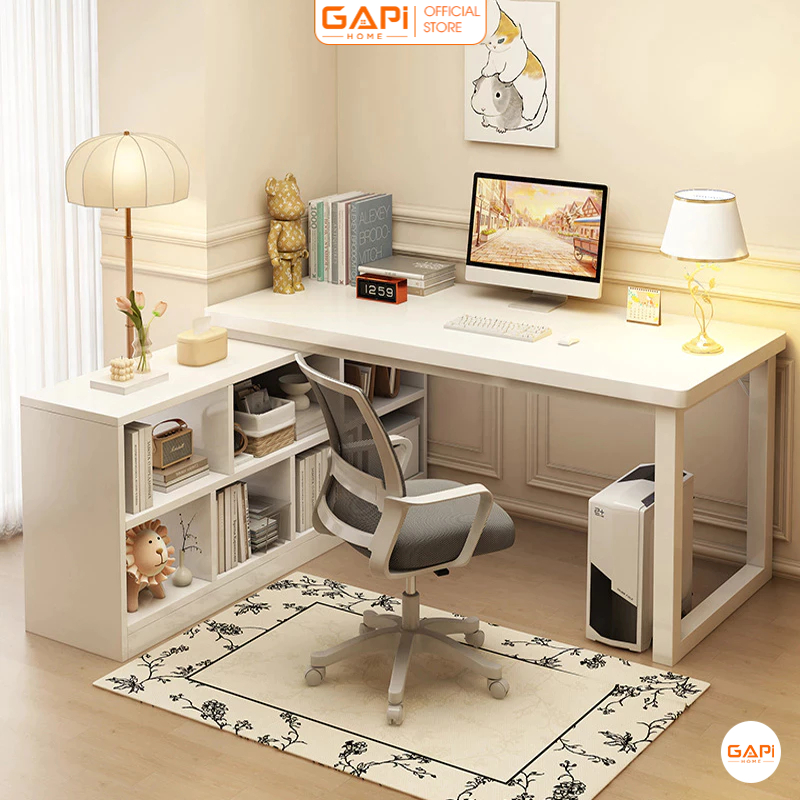 Bàn làm việc tích hợp kệ sách phong cách hiện đại thương hiệu GAPI_ GM131
