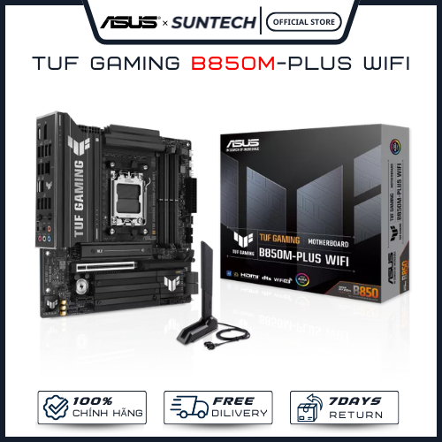 Bo Mạch Chủ Mainboard ASUS TUF Gaming B850M-Plus WiFi | AMD Socket AM5, mATX, DDR5 - Hàng Chính Hãng