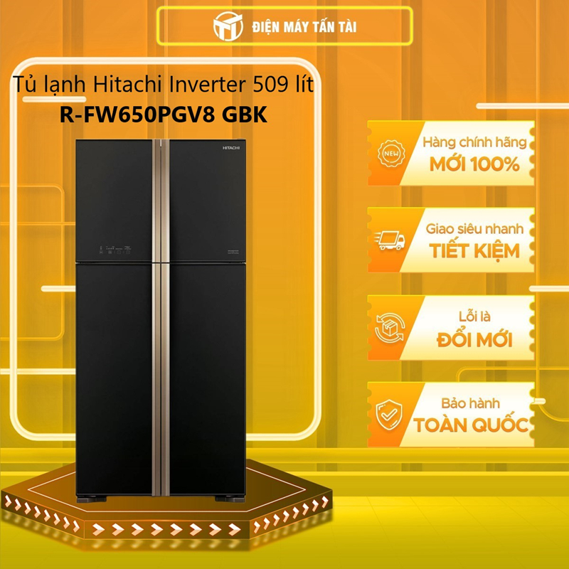 (HCM) - R-FW650PGV8(GBK) - Tủ lạnh Hitachi Inverter 509 lít R-FW650PGV8 GBK